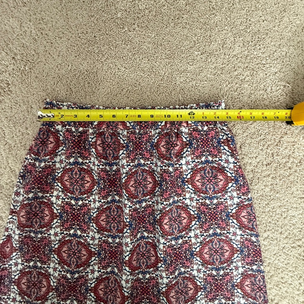 LOFT Mini Skirt Pink Blue White Pattern Size S - Picture 8 of 9